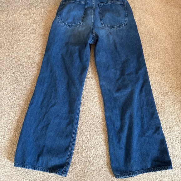 Uniqlo Jeans Wide Flare Leg Light Wash Denim 100% Cotton High Rise | 25Wx32L - Picture 7 of 8